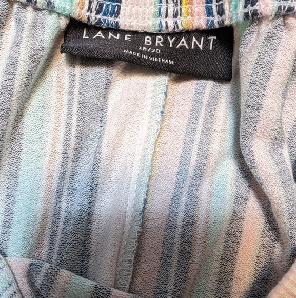 Lane Bryant summer short sleeve cold shoulder striped jumpsuit sz 18/20 - Picture 4 of 7